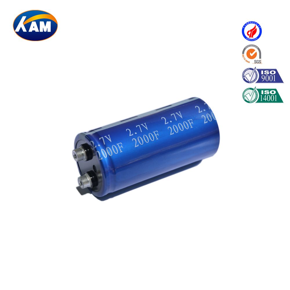 Super Capacitor 2.7V 2000f Winding Series Kamcap Farad Capacitor High Quality with RAM Car Start Solar Wind Energy Sue