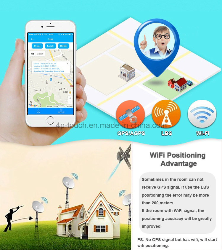 IP67 Waterproof Kids GPS Tracking Watch with Sos Button (D11)