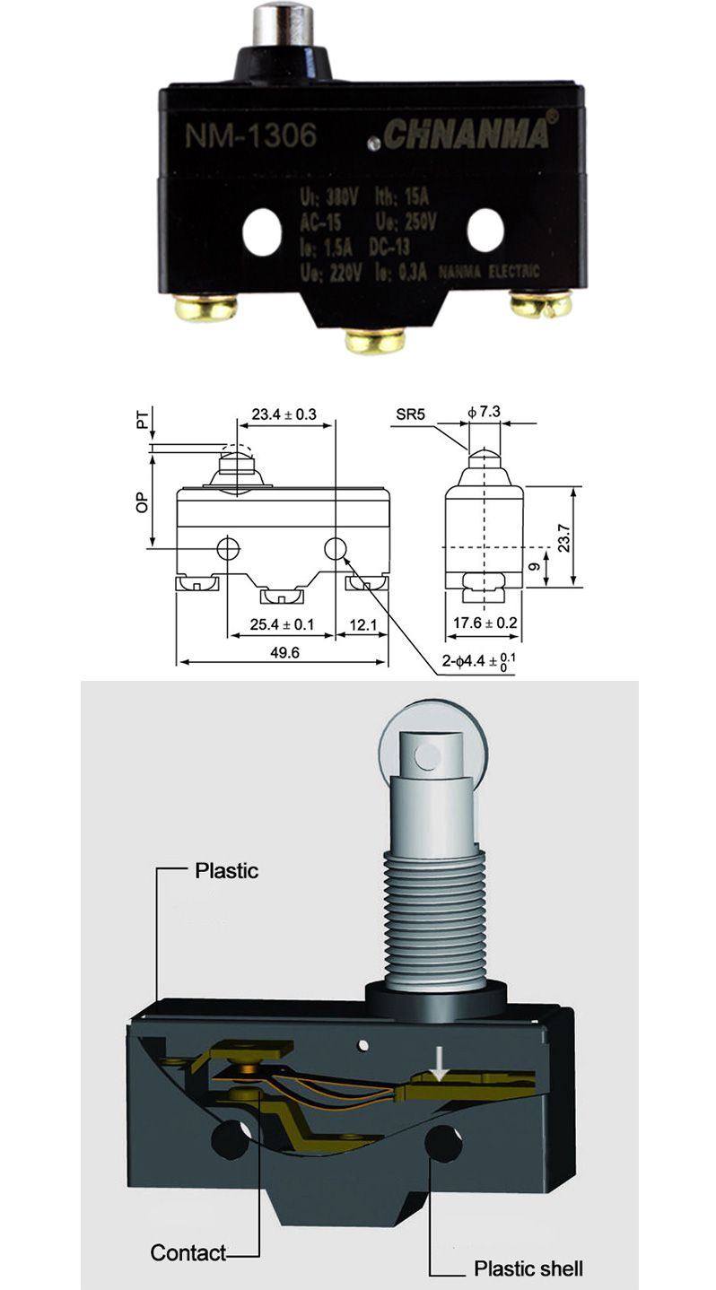 High Switch One-Way Roller Lever Door Micro Switch