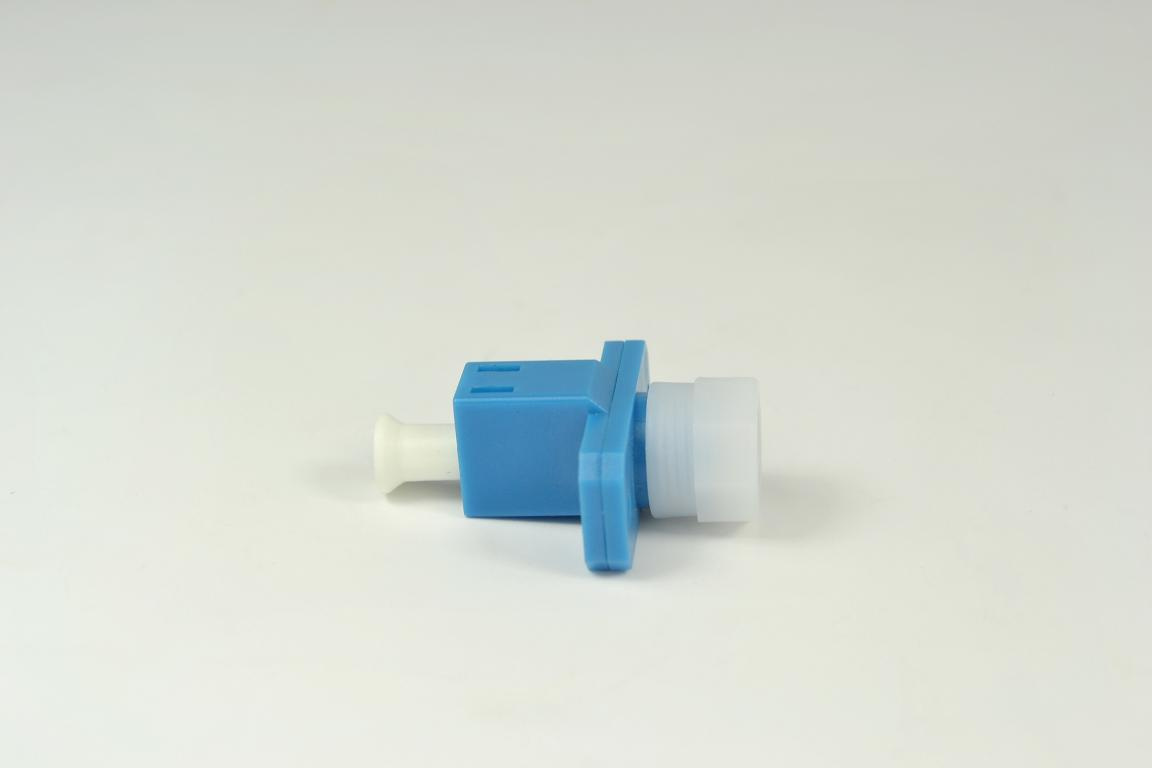 Fiber Optic LC Adapter, Shutter LC Duplex Adapter, Sm Blue