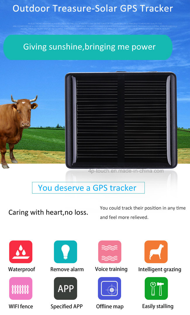 Solar Power GPS Tracker for Pets/Livestock (V26)