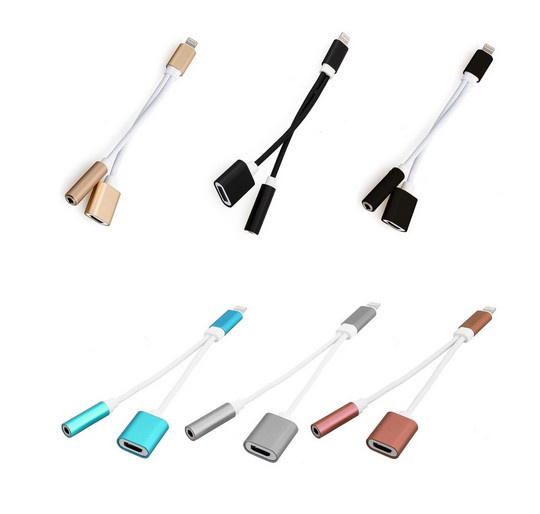 2017 Supper Hot 2 in 1 Headphone Jack Adapter & Charging Adapter for iPhone 7 7plus